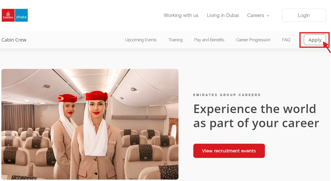 apply on emirates career website