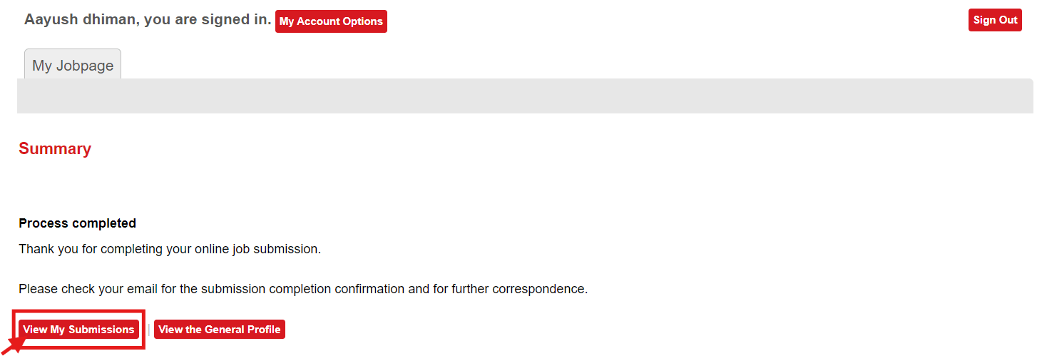 emirates application completed submission