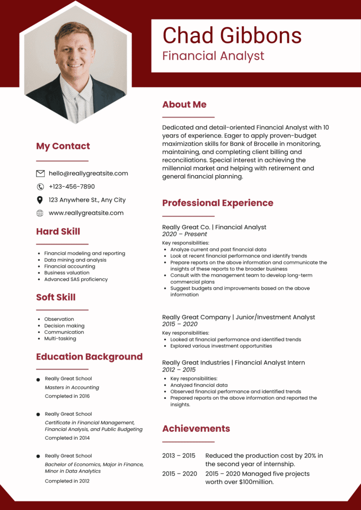 finance resume in dubai