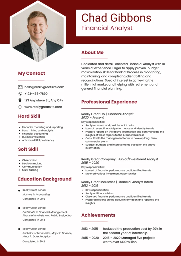 finance resume in dubai