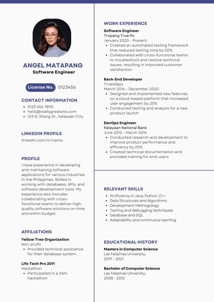 software engineer resume in dubai