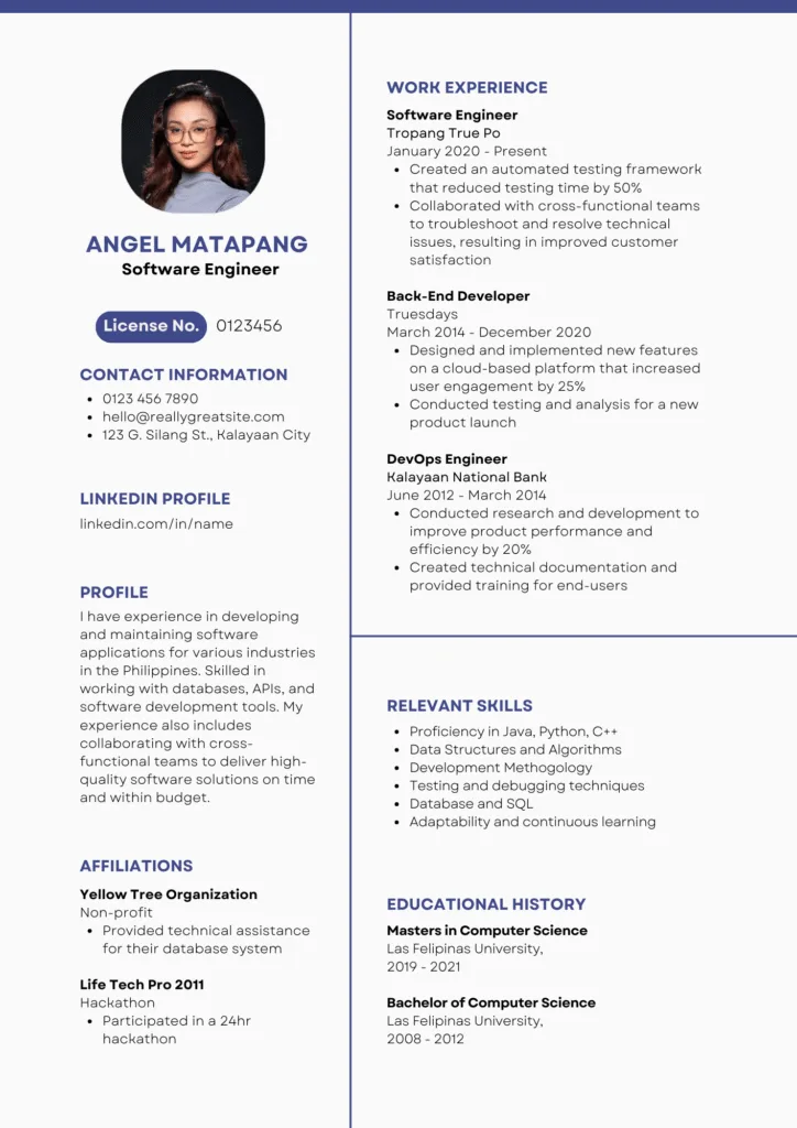 software engineer resume in dubai