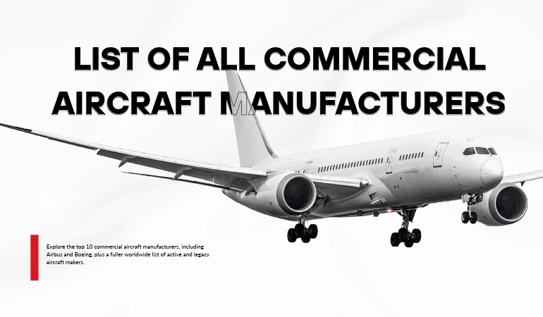 list of all commercial aircraft manufacturers in the world