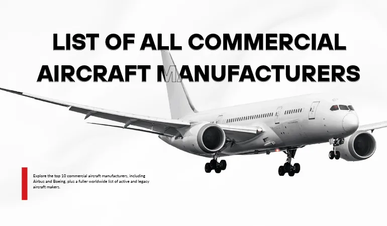 list of all commercial aircraft manufacturers in the world