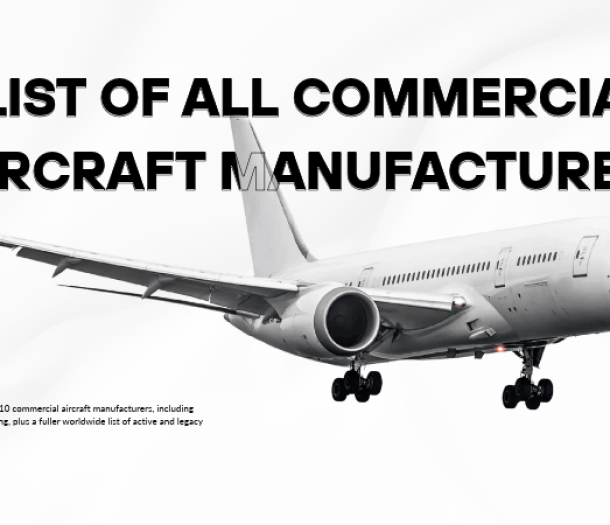 list of all commercial aircraft manufacturers in the world